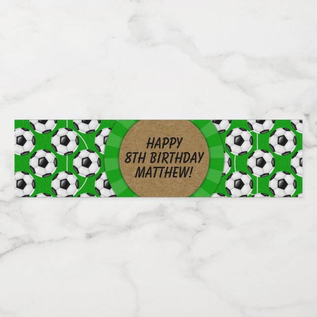 Soccer Party Water Bottle Label (Single Label)