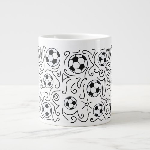 Soccer Pattern  Giant Coffee Mug