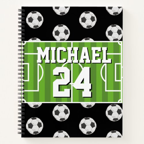 Soccer Pattern Player Name Jersey Sports Notebook