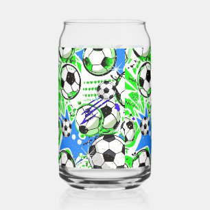 soccer pattern style can glass