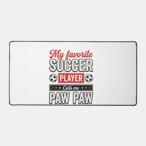 Soccer Paw Paw Vintage Player Grandpa Shirt Design Desk Mat