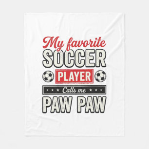 Soccer Paw Paw Vintage Player Grandpa Shirt Design Fleece Blanket