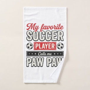 Soccer Paw Paw Vintage Player Grandpa Shirt Design Hand Towel