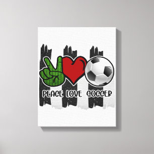 Soccer Peace and Love Canvas Print