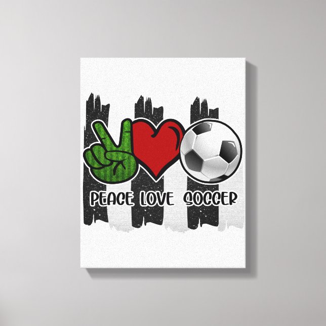 Soccer Peace and Love Canvas Print (Front)