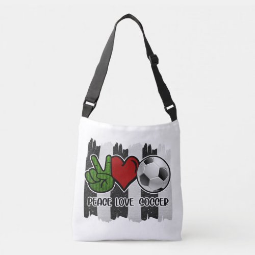 Soccer Peace and Love Crossbody Bag