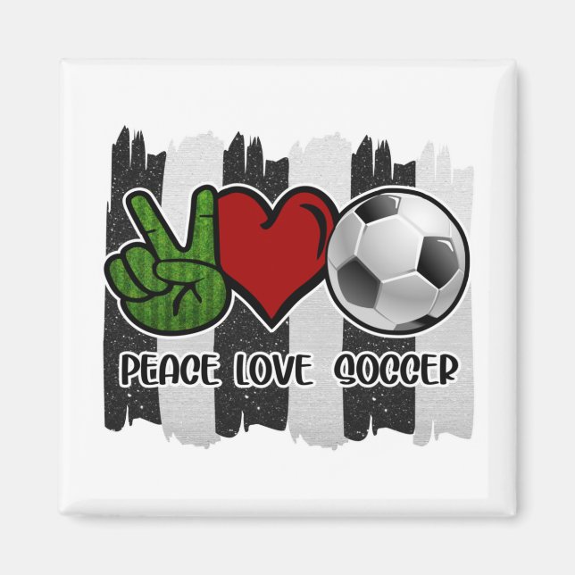Soccer Peace and Love Magnet (Front)