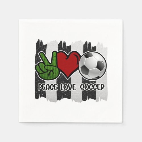 Soccer Peace and Love Napkins