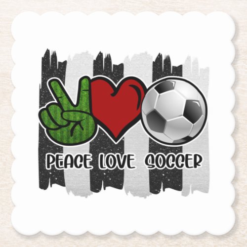Soccer Peace and Love Paper Coaster