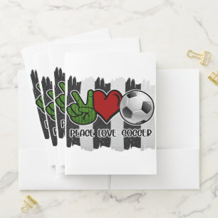 Soccer Peace and Love Pocket Folder