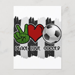 Soccer Peace and Love Postcard