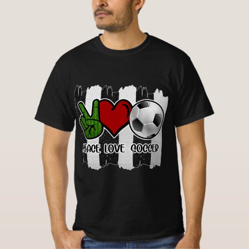 Soccer Peace and Love T_Shirt