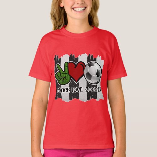 Soccer Peace and Love T_Shirt