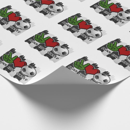 Soccer Peace and Love Wrapping Paper