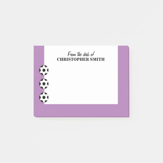 Soccer PERSONALIZE color name Post-it Notes (Front)