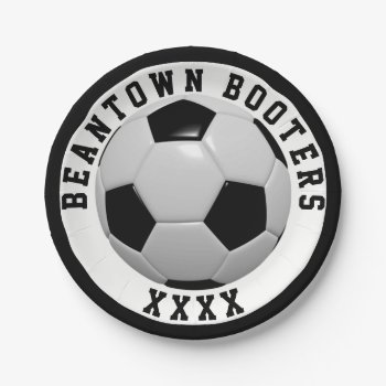 Soccer Personalize Paper Plates by BostonRookie at Zazzle