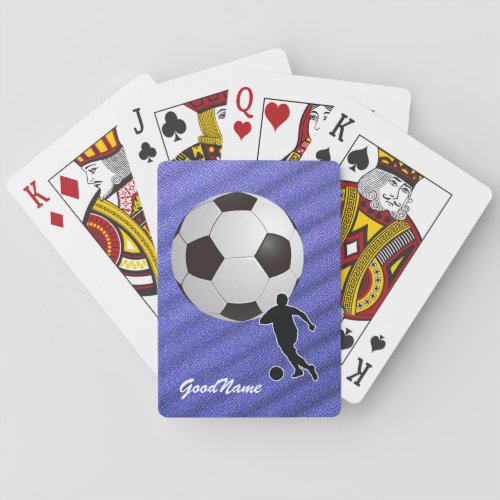 Soccer personalize with name playing cards