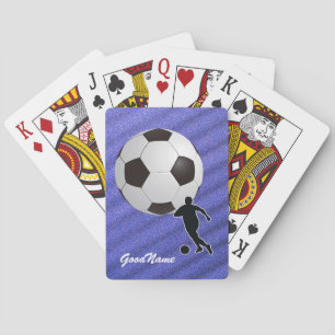 Soccer, personalize with name poker cards