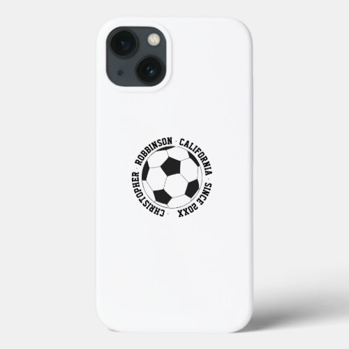 Soccer personalized iPhone 13 case