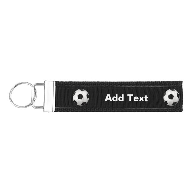 Soccer Personalized Custom Sports Wrist Keychain (Keys on Left)