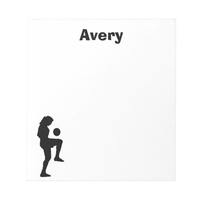 Soccer Personalized Notepad (female) (Front)