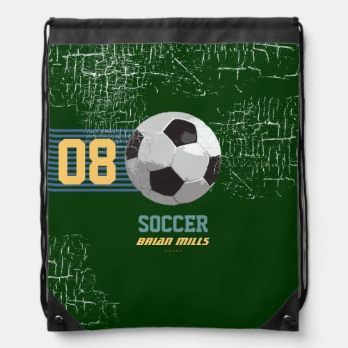 soccer personalized number  name drawstring bag