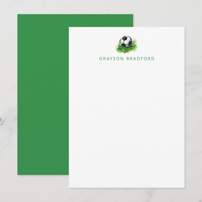 Soccer Personalized Stationery - Football Notes (Front/Back)
