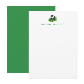 Soccer Personalized Stationery - Football Notes