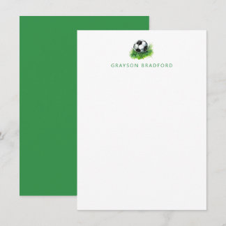 Soccer Personalized Stationery - Football Notes