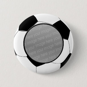 SOCCER photo badge Pinback Button