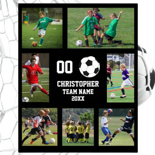 Soccer photo collage team name poster