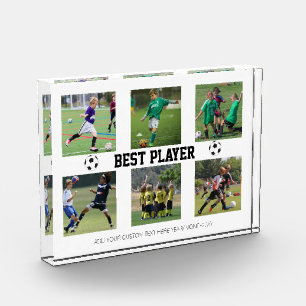 Soccer photo collage template block