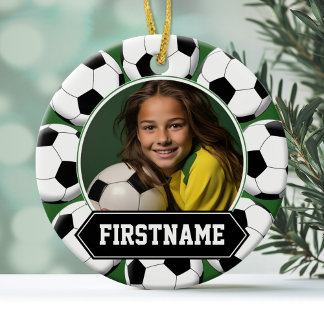 Soccer Photo for team or player - cute Ceramic Ornament