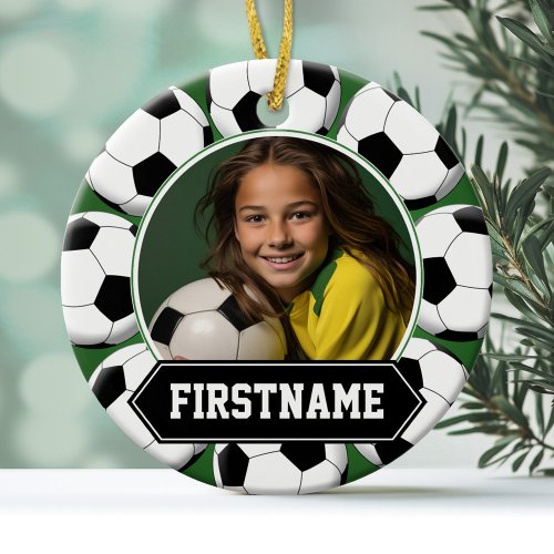 Soccer Photo for team or player _ cute Ceramic Ornament