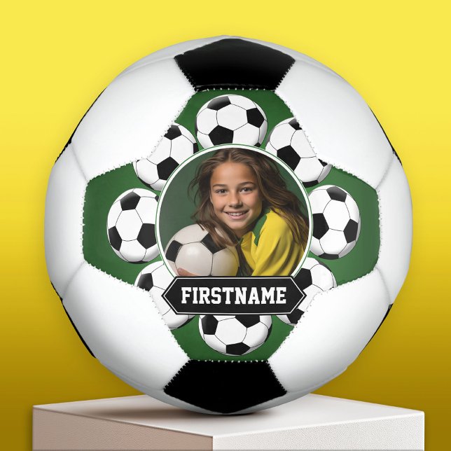 Soccer Photo for team or player - green Ball (Custom Soccer Ball)