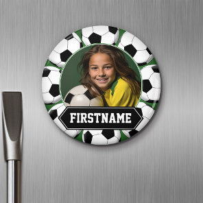 Soccer Photo for team or player - green Magnet