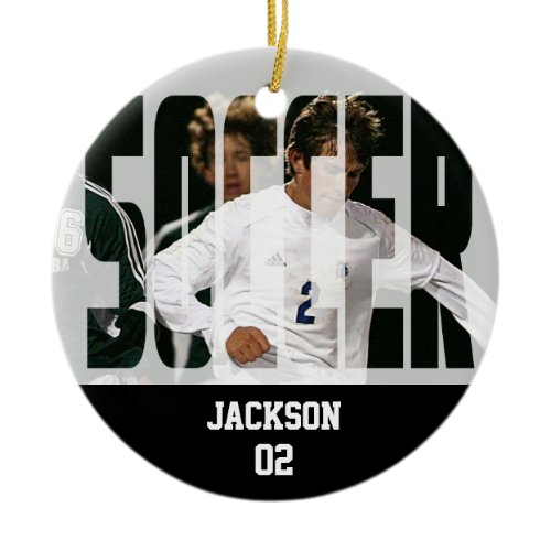 Soccer ⚽ Photo Keepsake Ceramic Ornament