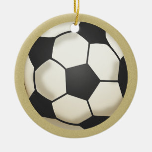 Soccer Photo Keepsake Gold Ceramic Ornament