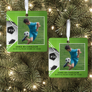 Soccer Photo Personalized Keepsake Metal Ornament