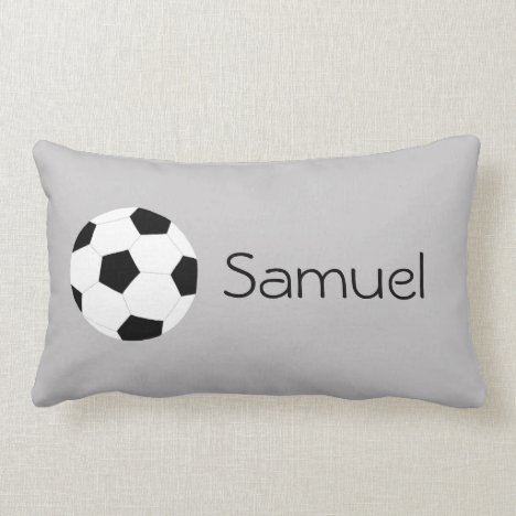 Soccer Pillow: Gray Lumbar Pillow