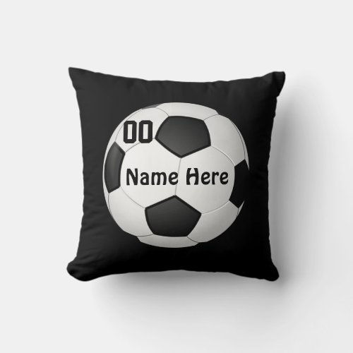 Soccer Pillow with Your COLOR NAME and NUMBER