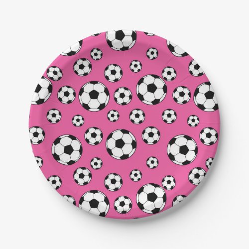 Soccer Pink Birthday Paper Plates
