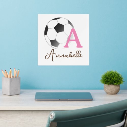 Soccer Pink Girl Wall Decal