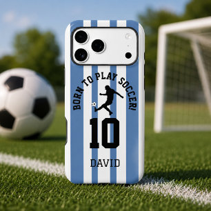 Soccer Pinstripe Jersey Number Design iPhone 17 Pro Max Case