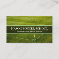 Soccer Pitch - Football School Coach Business Card at Zazzle