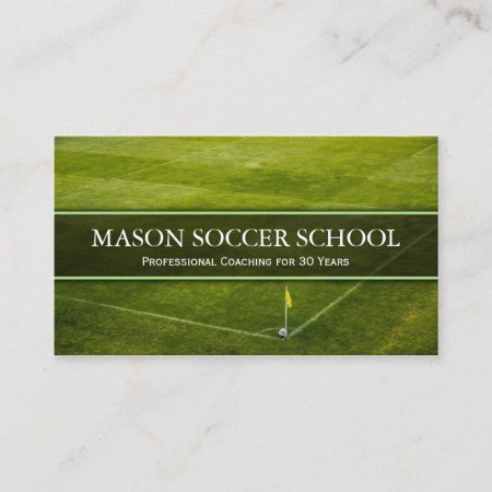Soccer Pitch - Football School Coach Business Card