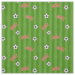 Soccer Pitch Goal and Green Stripes Fabric