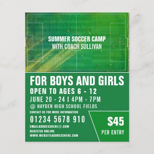 Soccer Pitch Soccer Camp Advertising Flyer