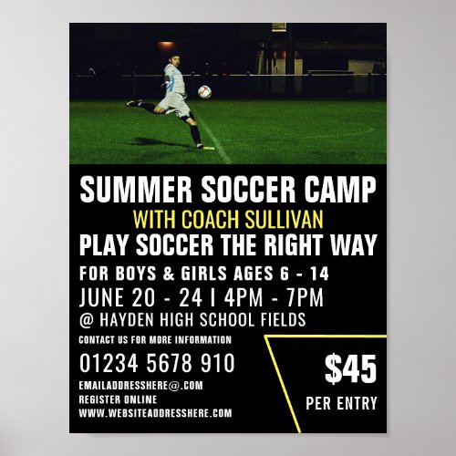 Soccer Pitch Soccer Camp Advertising Poster