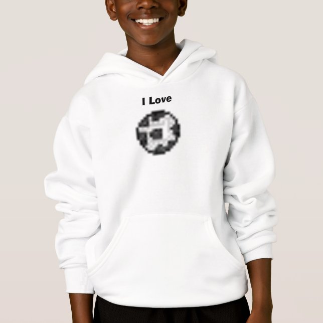 soccer pixel, I Love Hoodie (Front)